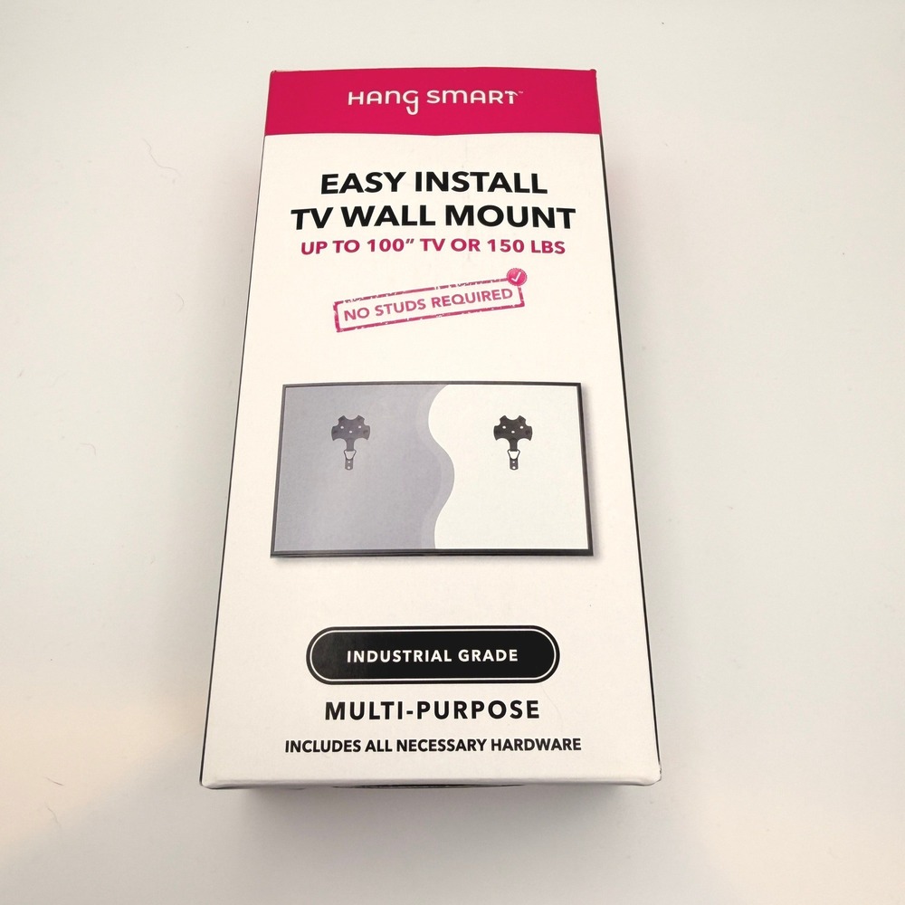 Hang Smart Easy Install TV Wall Mount Up to 100in 150lbs No Studs Required Black